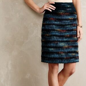 Anthropologie Maeve wool women’s pencil skirt peacock NWT